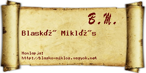 Blaskó Miklós névjegykártya