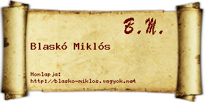 Blaskó Miklós névjegykártya