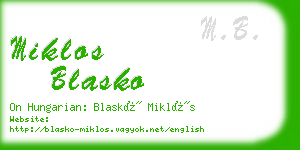 miklos blasko business card